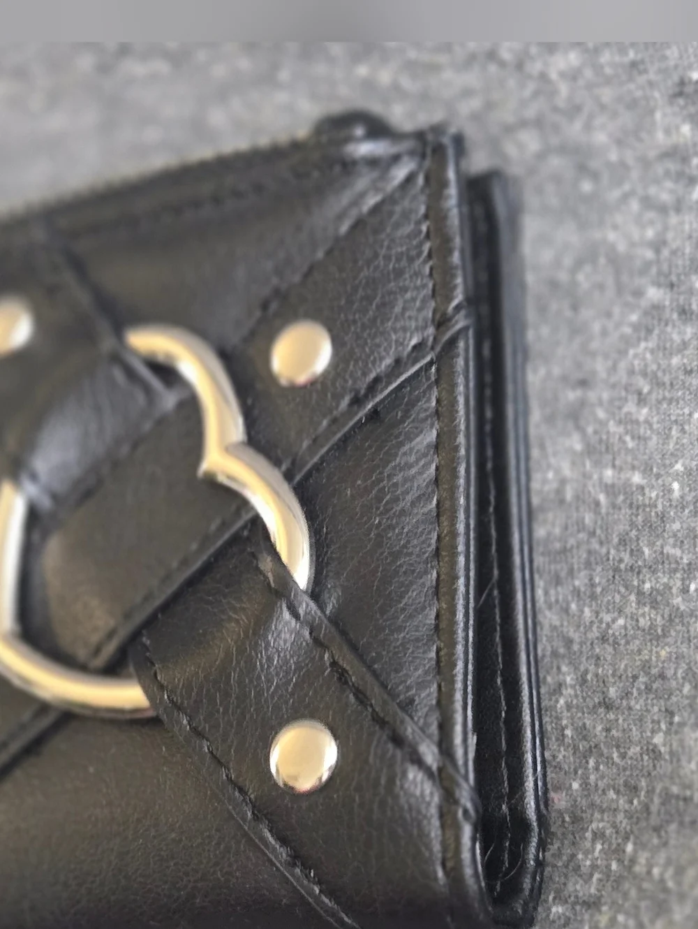 Black Heart Ring Zip Card Wallet - Unbranded NWOT